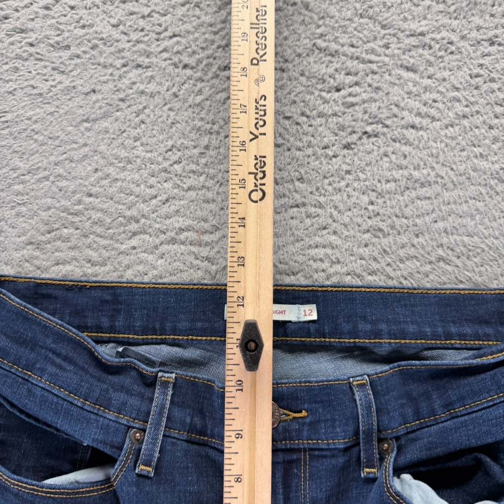 Levi's Jeans Women's 12 Blue Cotton Denim Straight Leg Classic Workwear Stretch - Picture 4 of 12